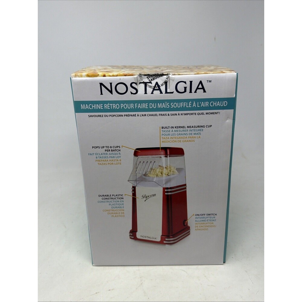 Nostalgia Retro Hot Air Popcorn Popper Maker - RED New In Box